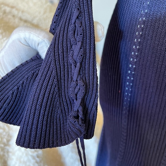 Gorgeous knit dress by Jonathan Simkhai! Navy blue.Fitted. Stretchy. - Picture 5 of 12